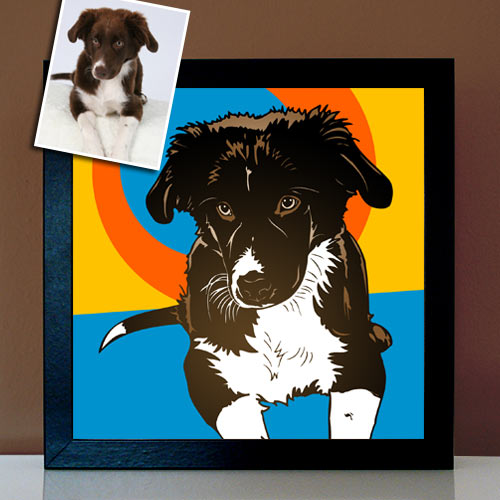 Pop Art Tierportrait Hund nach Foto