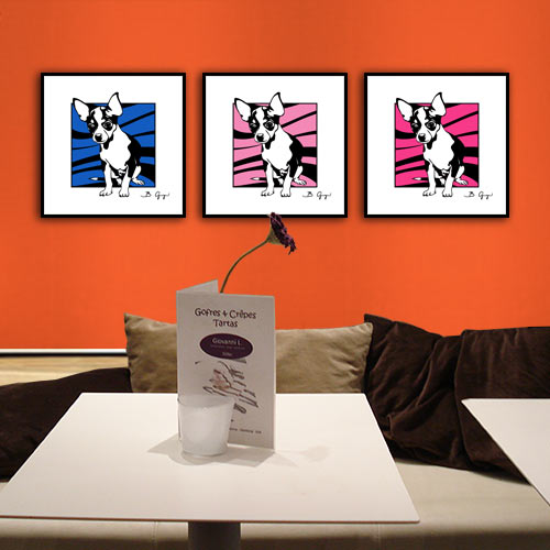  Kurzhaar Chihuahua Pop Art 3er-Set Tierbilder süße Hundeportraits Bilder Poster Leinwandbild Tierportraits Hundekopf Geschenke für Hundeliebhaber Hundefans und Hundefreunde, Hundebesitzer und Hundebesitzerin