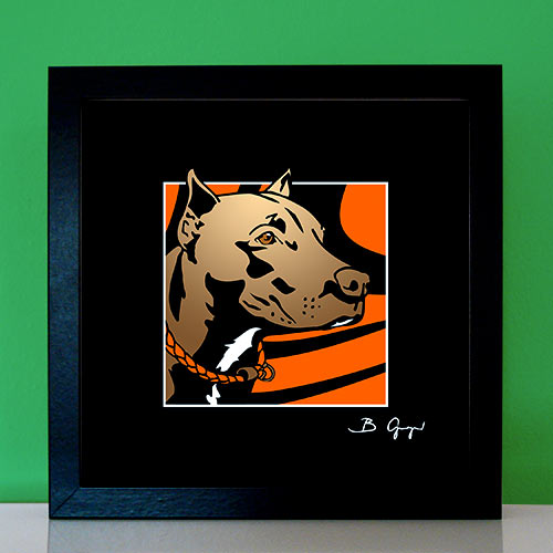 American Pit Bull Terrier kupiert Hunde Bild Pop Art Bilder Poster Leinwandbild Foto Kunstdruck - Geschenke für Staffordshire Amstaff Pitbull Besitzer Halter Freunde Fans Liebhaber Züchter